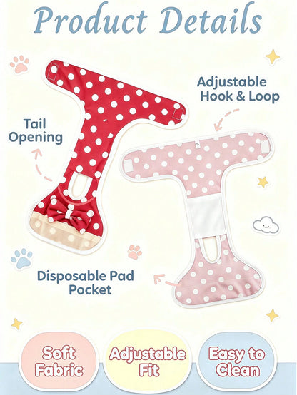 PETSIN Pet Dog Belly Band Panties, Female Dog Care Sanitary Pants, Pet Menstrual Underwear, Pet Supplies