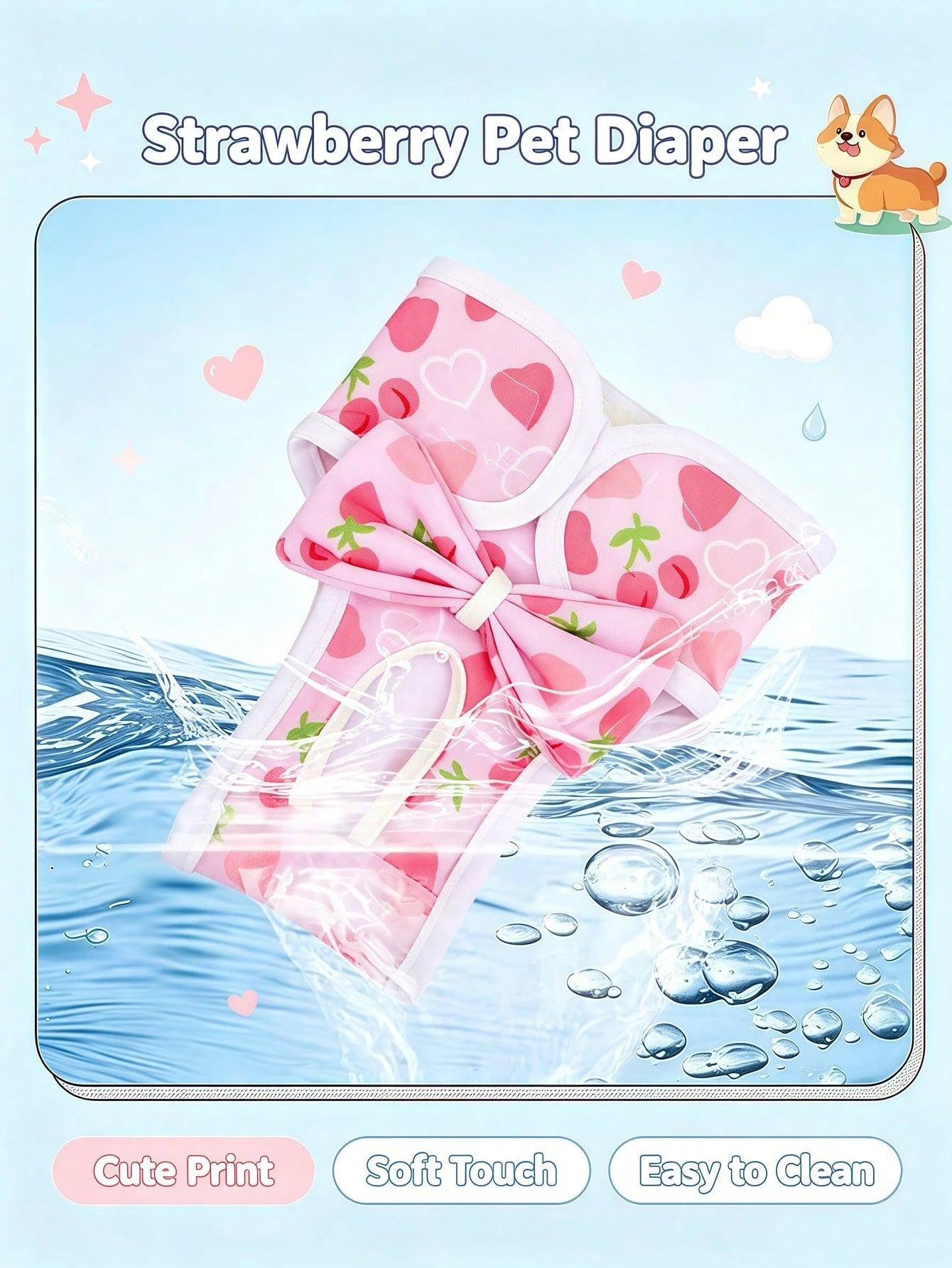 PETSIN Pet Dog Belly Band Panties, Female Dog Care Sanitary Pants, Pet Menstrual Underwear, Pet Supplies