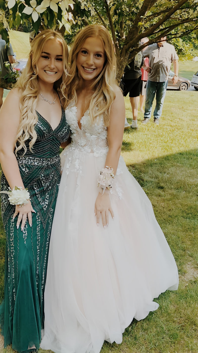Pink Floral Evening Formal Dress, Long Party Prom Gown, AST1538