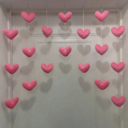 Pink Heart Shaped Door Hanger,Door Curtains, Cute Pink Heart Door Curtains, Partition Hanging Curtains,Kids Room Decor, Girls Room Decor,Valentine's Day Heart Hanging Ornaments Decoration, Door Curtai
