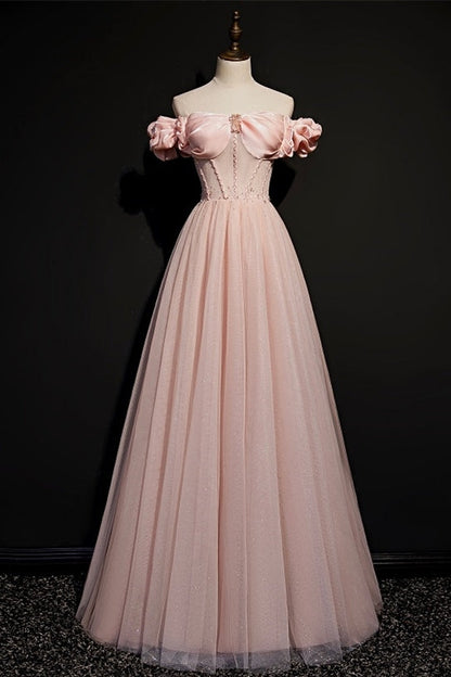 Pink Princess Dress with Off the Shoulder