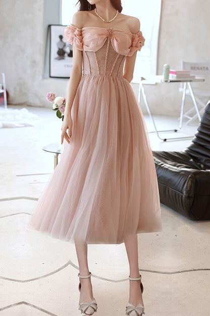 Pink Princess Dress with Off the Shoulder