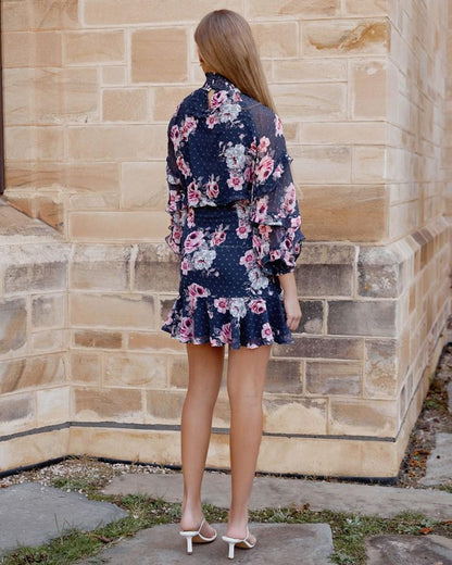 Piper Dress - Navy Floral - JAUS