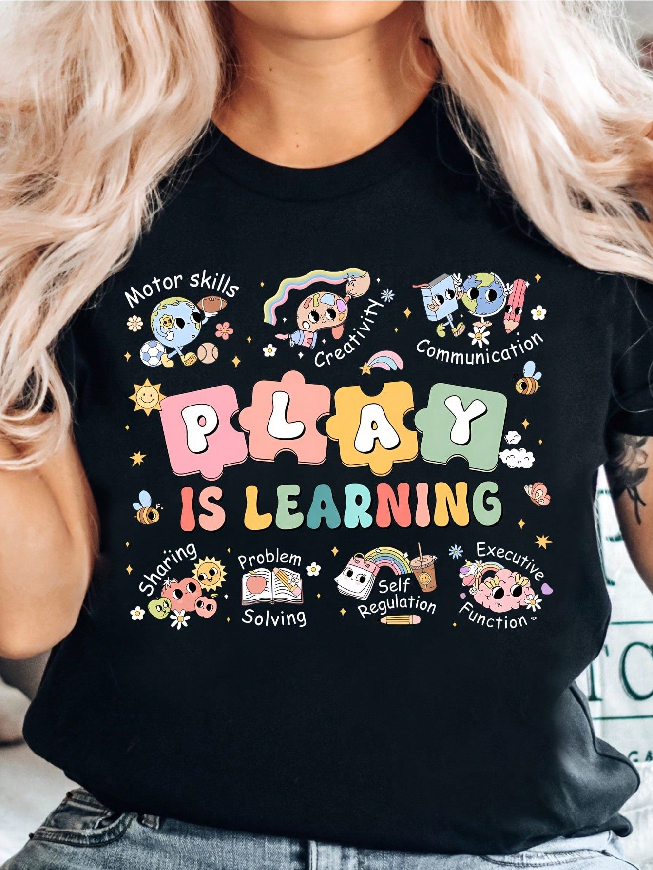 Play Is Learning Teacher Print T-Shirt, Back-To- Day T-Shirt, New Teacher T-Shirt
