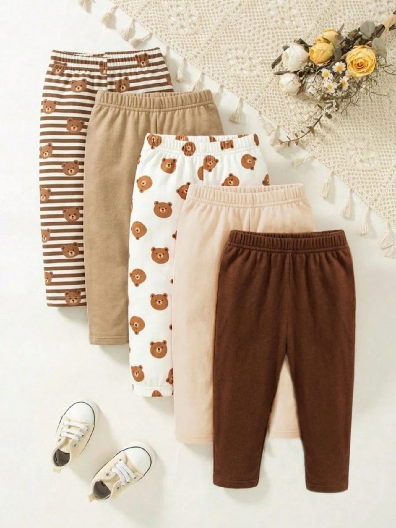 Playful Pals 2 Random Pieces From 5 Designs, Cute Clothing Comfortable Simple Soft Casual Cartoon Print, Cute Boys Pants Daily Wear, Boys Favorite Pattern Gift