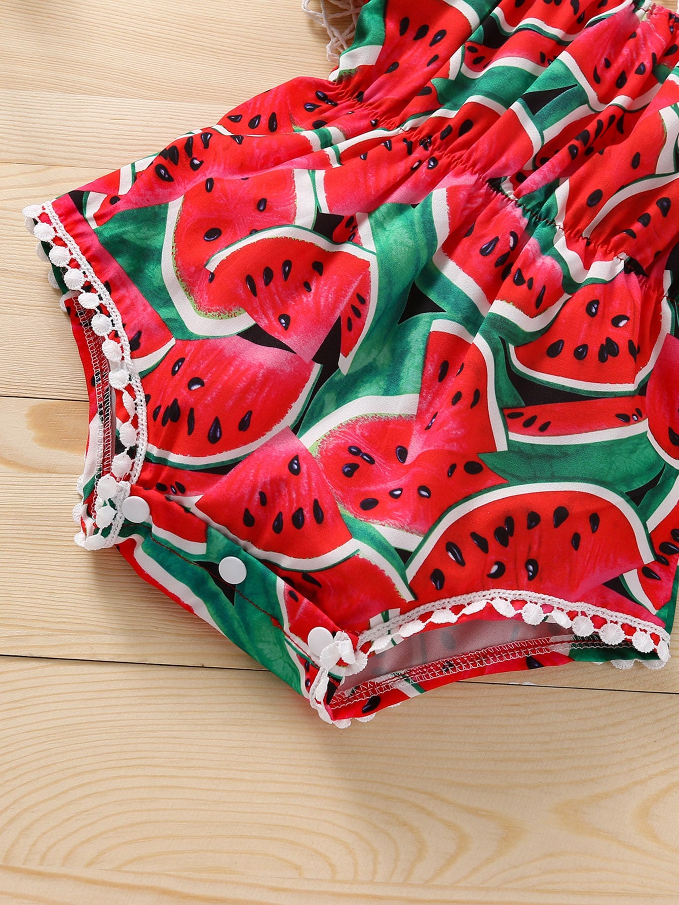 Playful Pals Baby Girl Watermelon Print Bodysuit With Headband