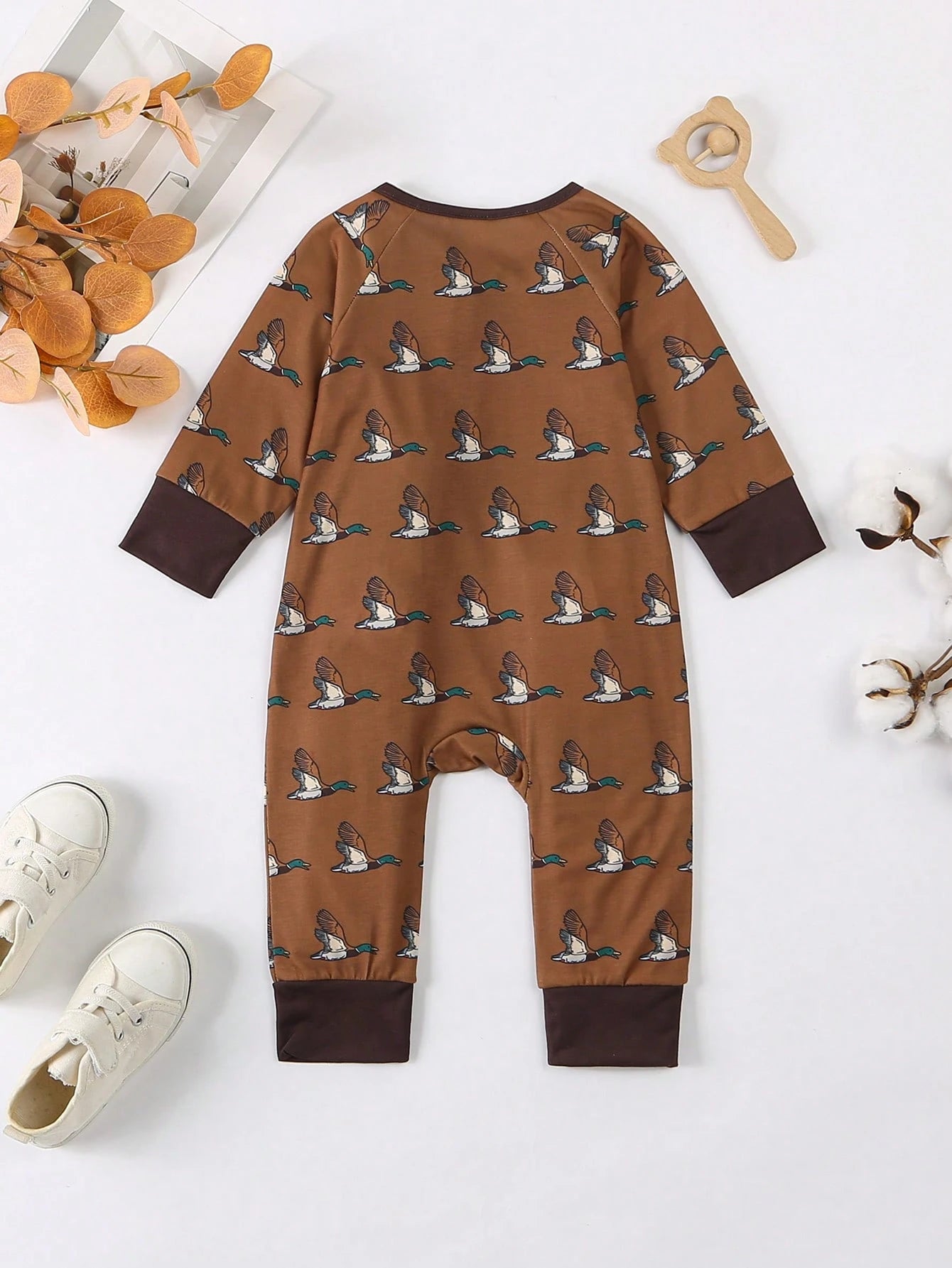 Playful Pals New Ins Style Baby Jumpsuit, Cute Animal Pattern Baby Jumpsuit For Spring, Summer, Daily Wear, Outdoor, Long Sleeve, Fashionable Jumpsuit