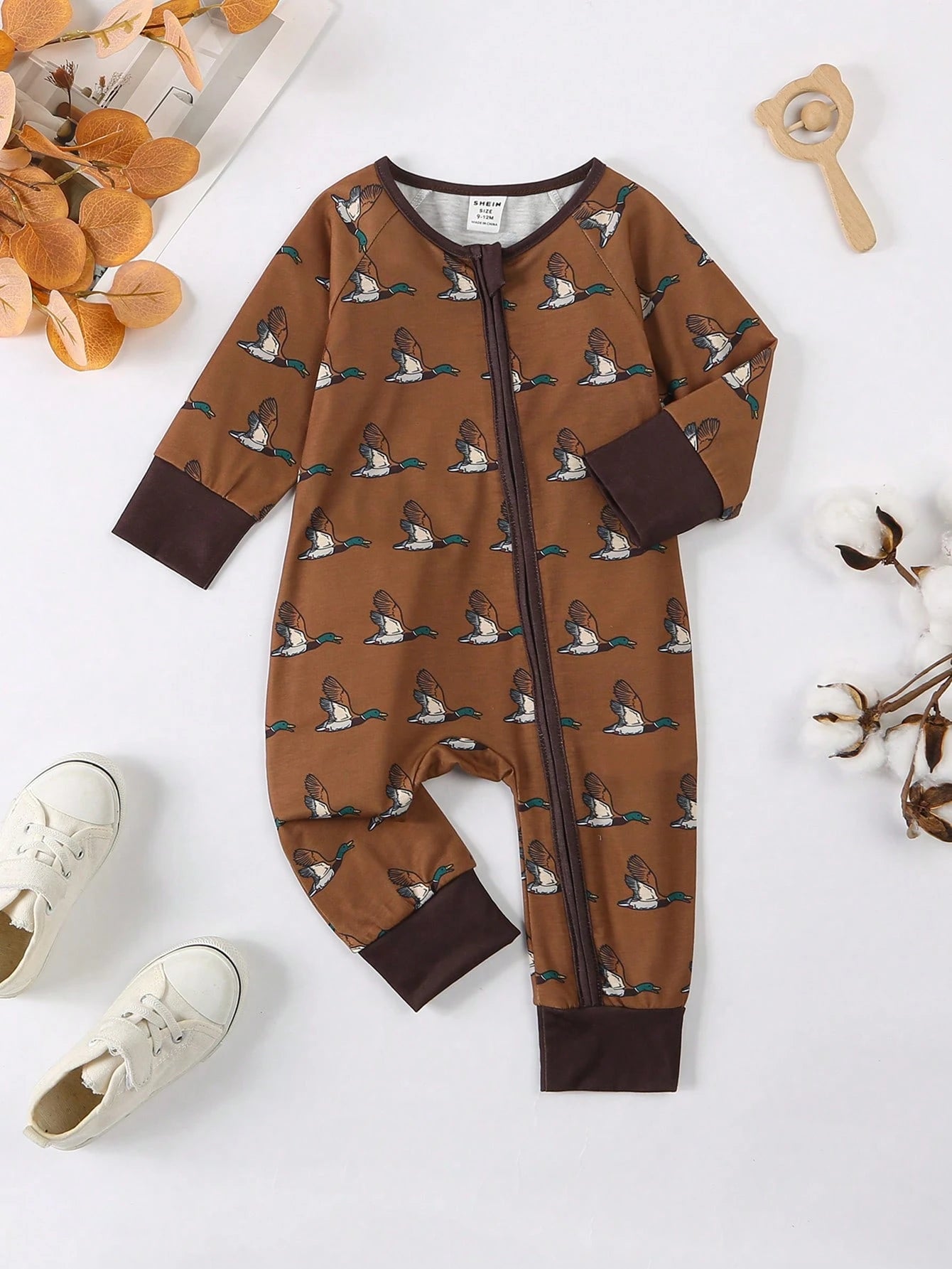 Playful Pals New Ins Style Baby Jumpsuit, Cute Animal Pattern Baby Jumpsuit For Spring, Summer, Daily Wear, Outdoor, Long Sleeve, Fashionable Jumpsuit