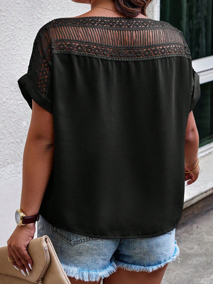 Plus Size Fist Bump Design Print V-Neck Casual T-Shirt
