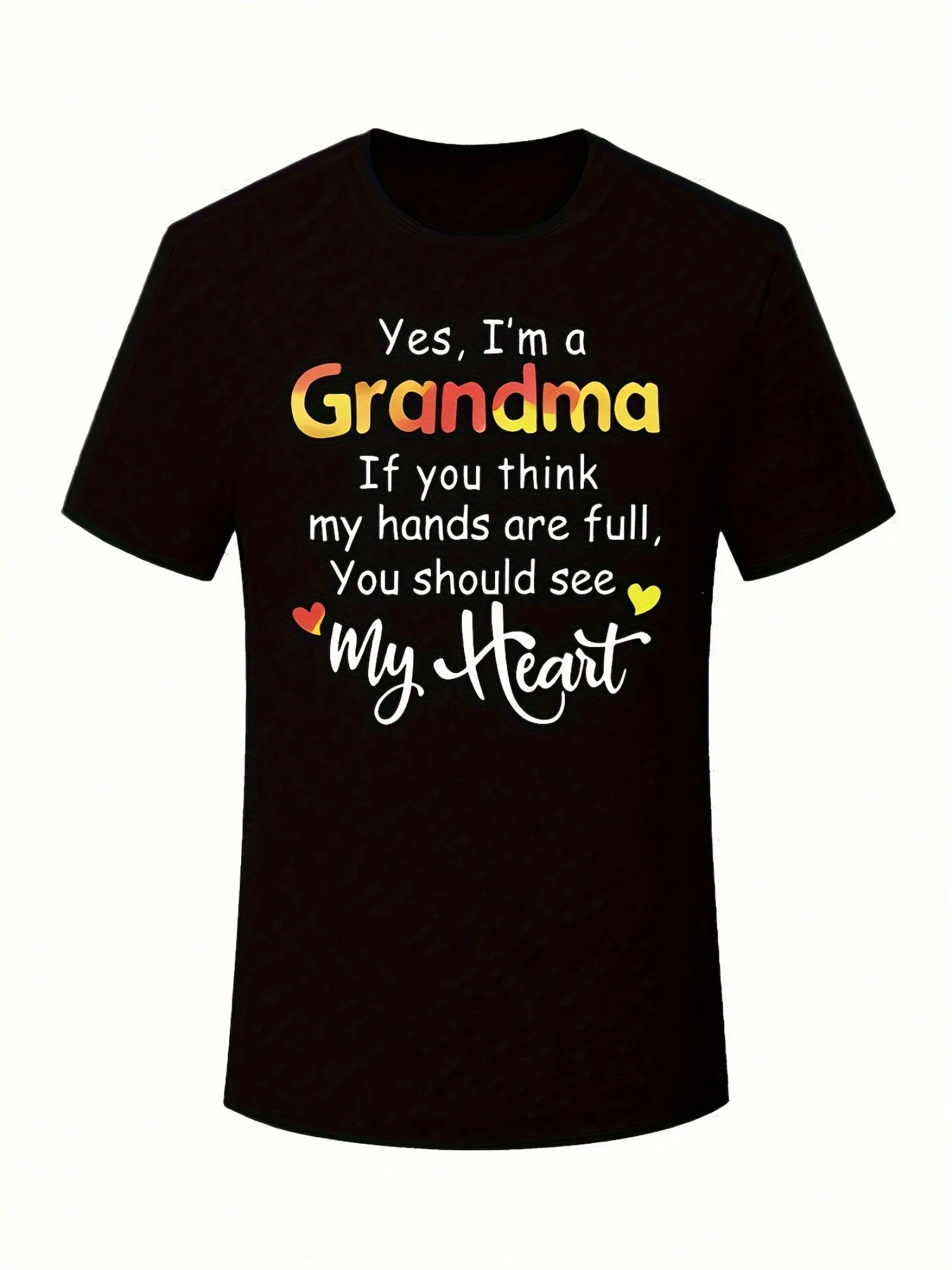 Plus Size Letter Grandma Print T-Shirt, Casual Short Sleeve Top For Spring & Summer, Women's Plus Size Clothing
