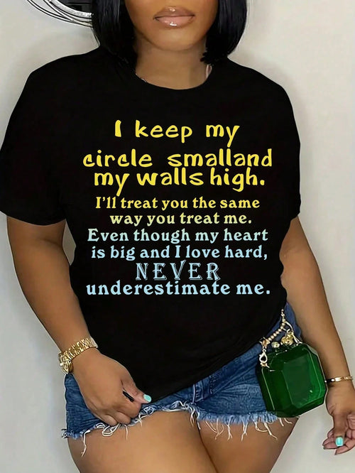 Plus-Size Printed T-Shirt, Women's Simple And Stylish Regular Casual T-Shirt, Suitable For All Seasons.