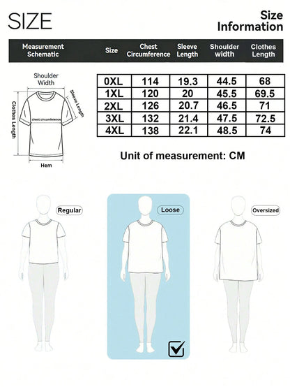 Plus Size Summer Women's T-Shirt With An Ironic "I'm Fine" Letter Print, Suitable For Everyday Wear, Retro Washed Round Neck Casual Top Black
