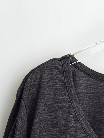 Plus Size V-Neck Short Sleeve Casual Top