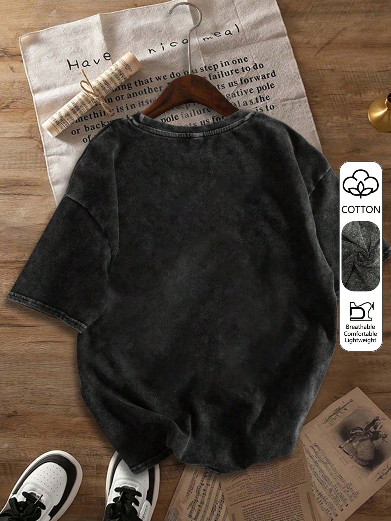 Plus Size Women's Casual Clothing, Snowflake Pattern Fabric, Comfortable Casual Top, Vintage T-Shirt, Spring/Summer/Autumn Plus Size Apparel