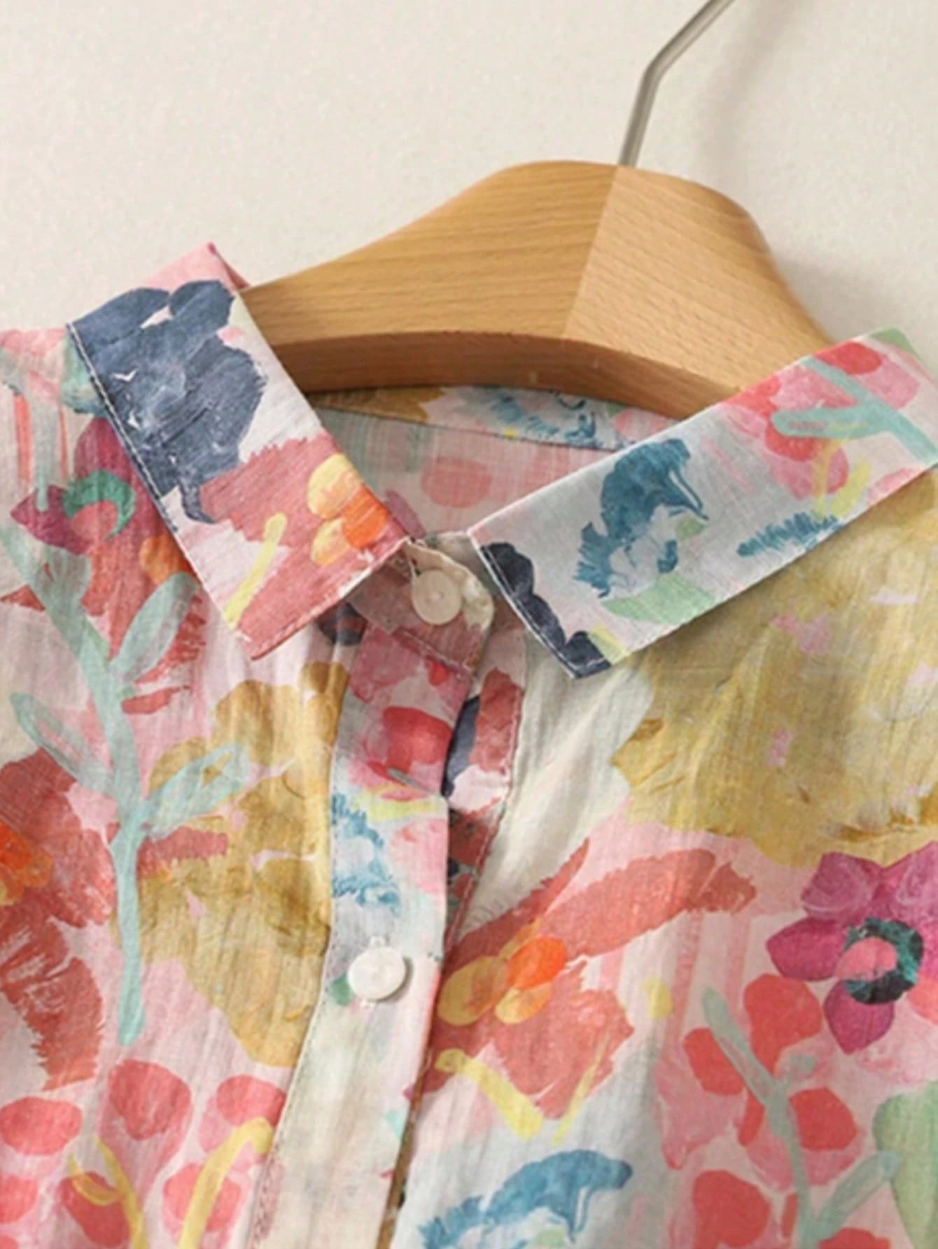 Plus Size Women's Floral Print Short Sleeve Shirt, Casual Top For Daily, Travel, Spring Summer Fall, Summer Vacation Outfits, Summer Tops