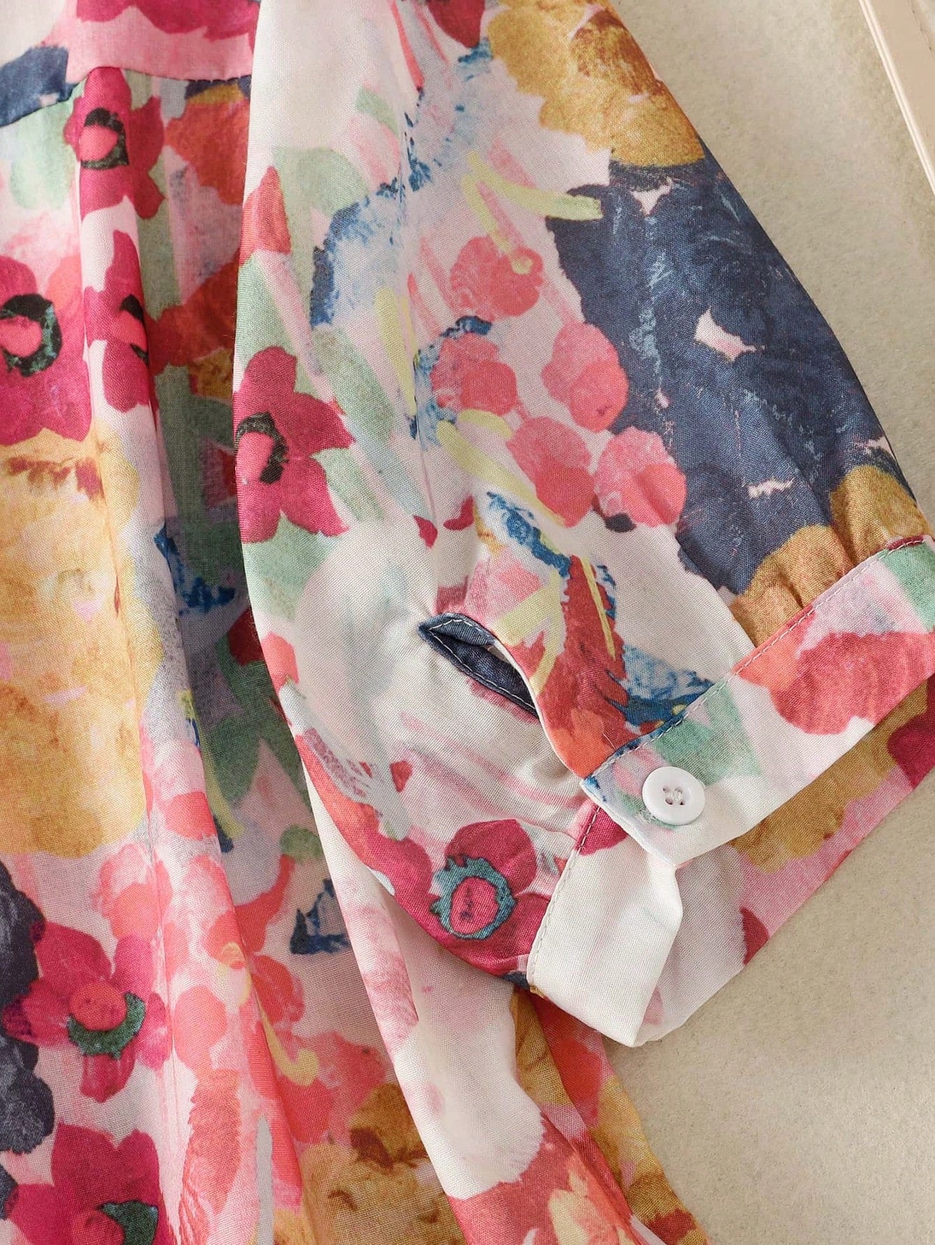 Plus Size Women's Floral Print Short Sleeve Shirt, Casual Top For Daily, Travel, Spring Summer Fall, Summer Vacation Outfits, Summer Tops
