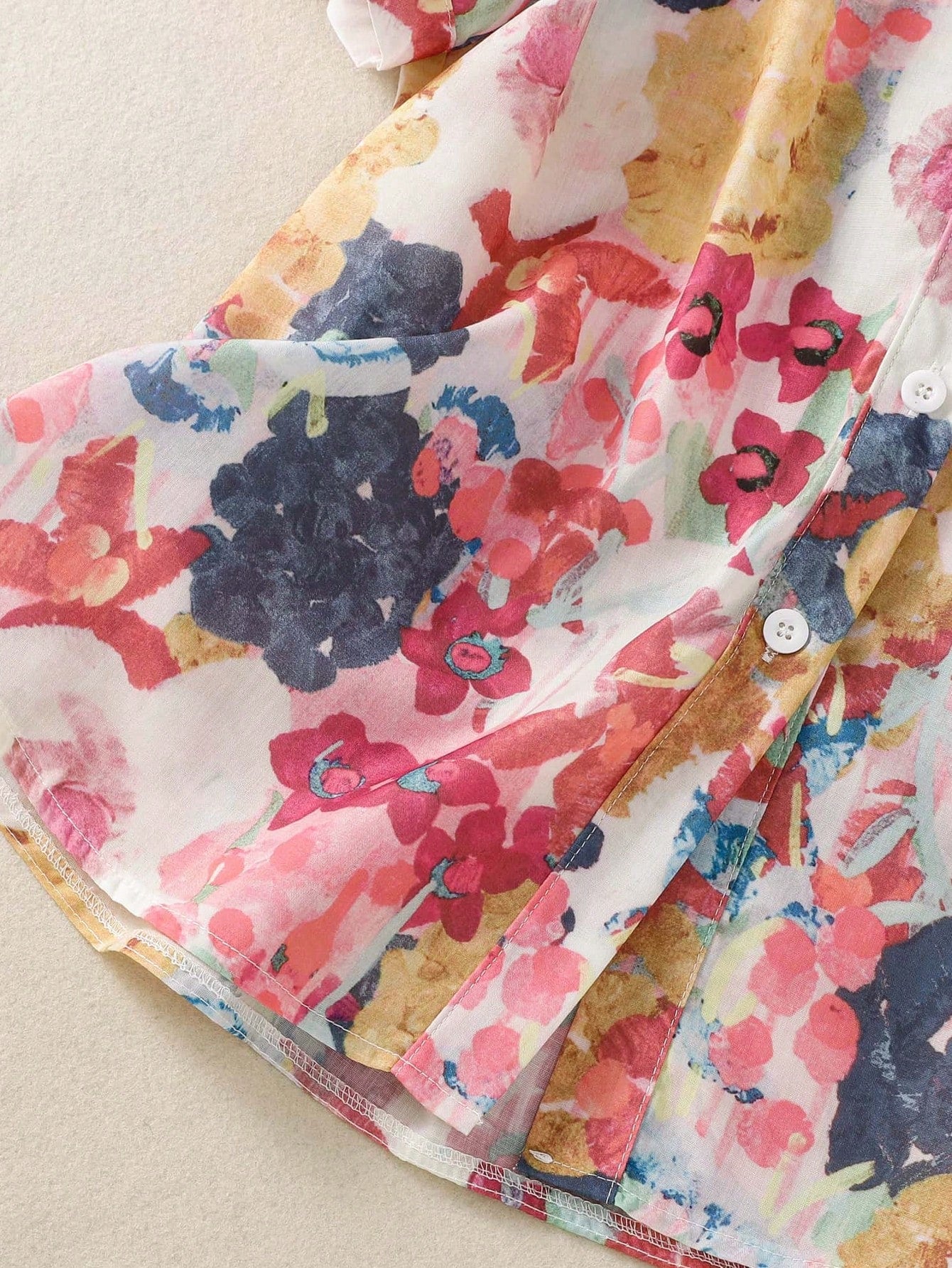 Plus Size Women's Floral Print Short Sleeve Shirt, Casual Top For Daily, Travel, Spring Summer Fall, Summer Vacation Outfits, Summer Tops