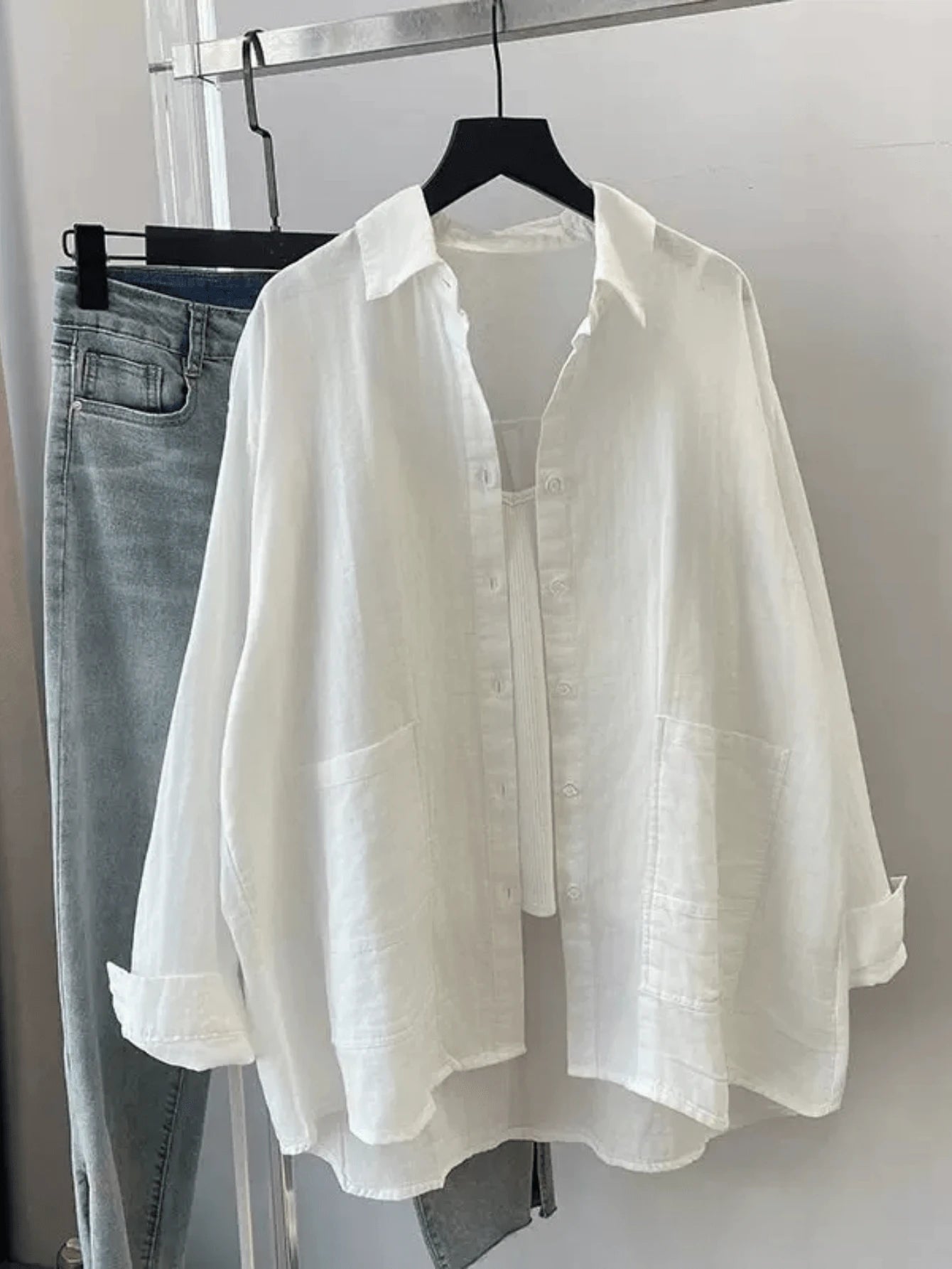 Plus Size Women's Solid Color Long Sleeve Casual Loose Blouse, Spring/Summer
