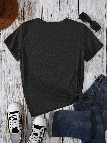 Plus Size Women's Space Slogan Astronaut Raccoon Graphic T-Shirt Graphic Tees Women Tops