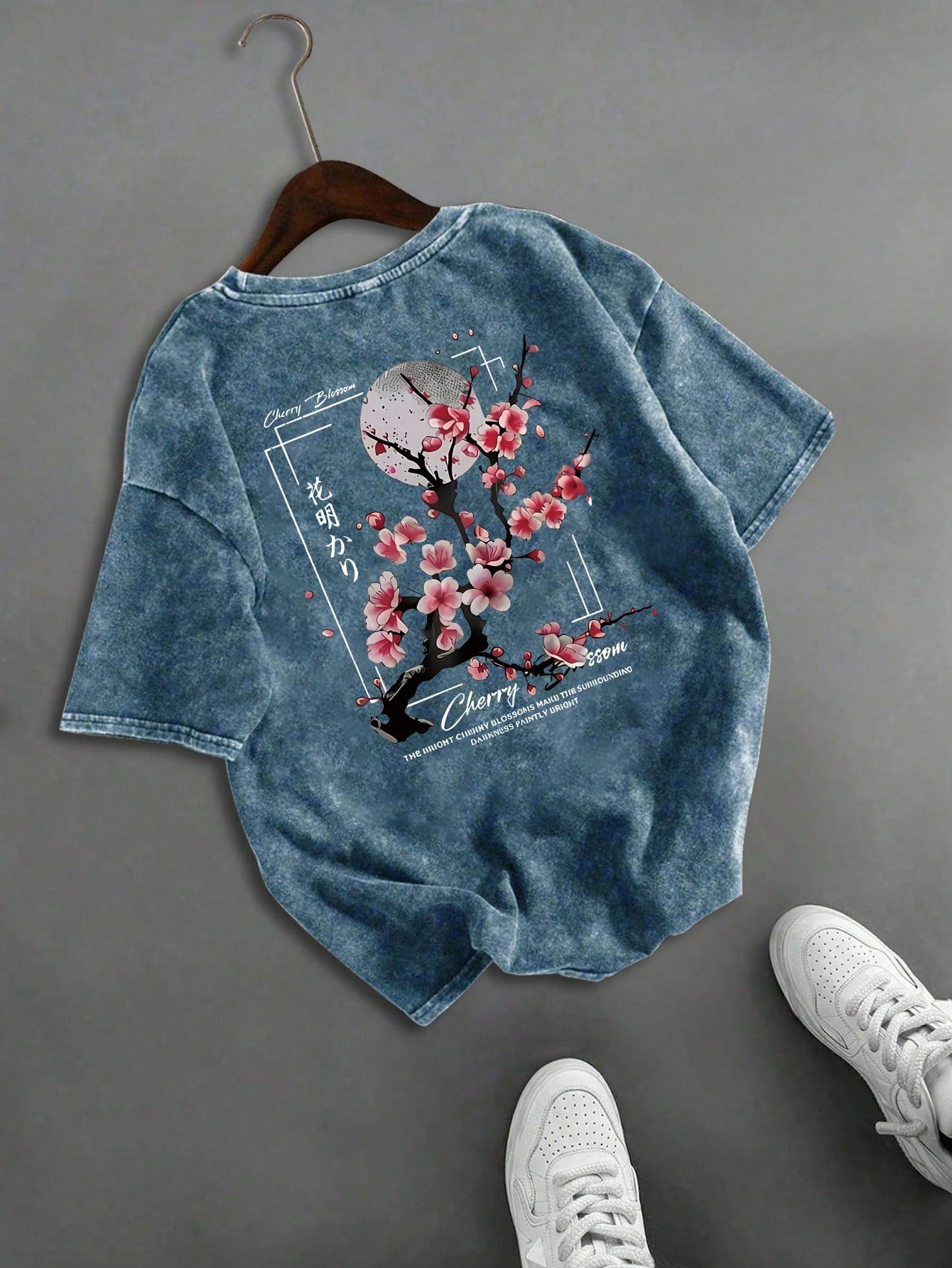 Plus Size Women's Washed Cotton Short Sleeve T-Shirt, Floral Pattern, Double-Sided Print, Vintage Loose Fit, Y2K Street Style Casual Summer