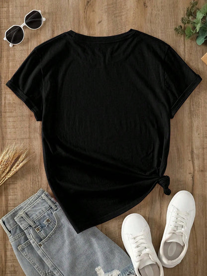 Plus Size Women T-Shirts, Lips Print Fashion Gothic Streetwear 100% Cotton Casual Printed T-Shirt,Summer