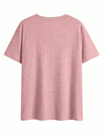 Plus Size Women V-Neck Short Sleeve Casual Loose Blouse Tee Summer