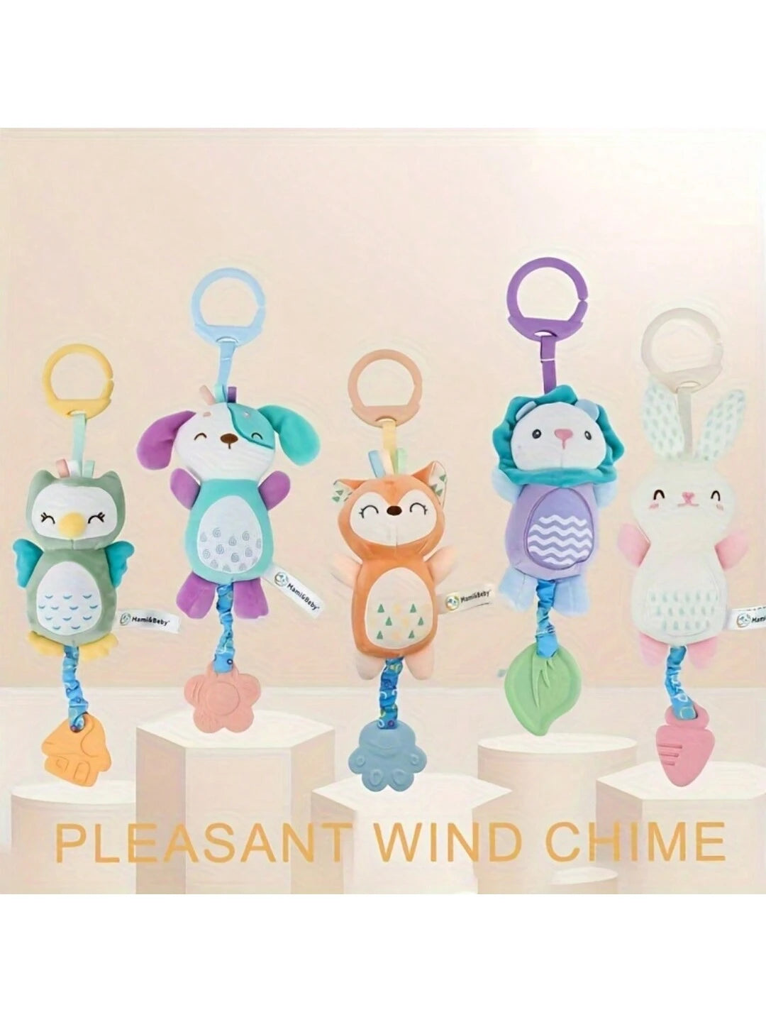 Plush Baby Toy With Portable Hanging Ring Chimes Toy- Baby Stroller Chimes Plush Rattle Doll, Suitable For Car Seat, Random Color Accessories