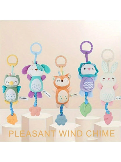 Plush Baby Toy With Portable Hanging Ring Chimes Toy- Baby Stroller Chimes Plush Rattle Doll, Suitable For Car Seat, Random Color Accessories