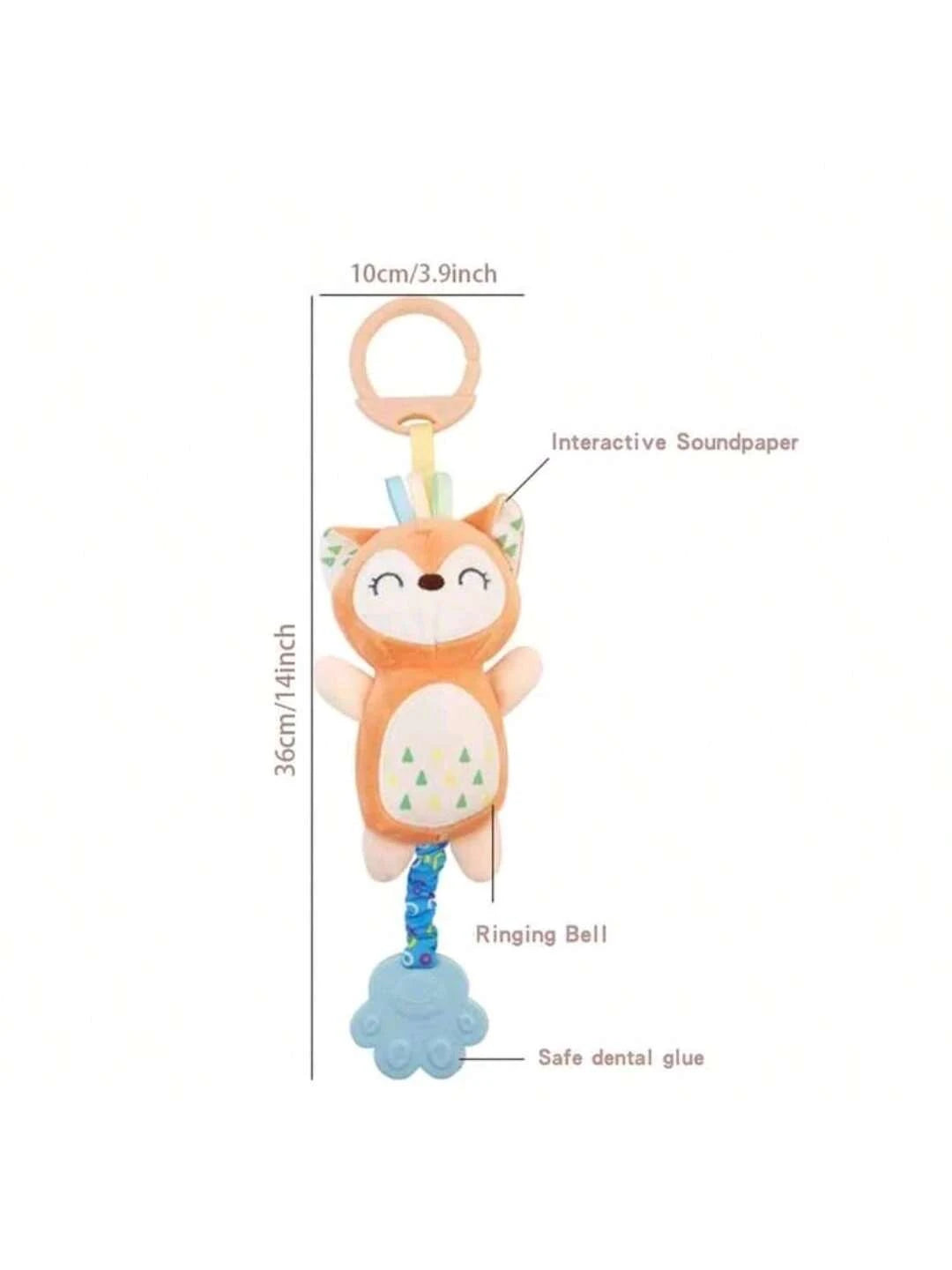 Plush Baby Toy With Portable Hanging Ring Chimes Toy- Baby Stroller Chimes Plush Rattle Doll, Suitable For Car Seat, Random Color Accessories