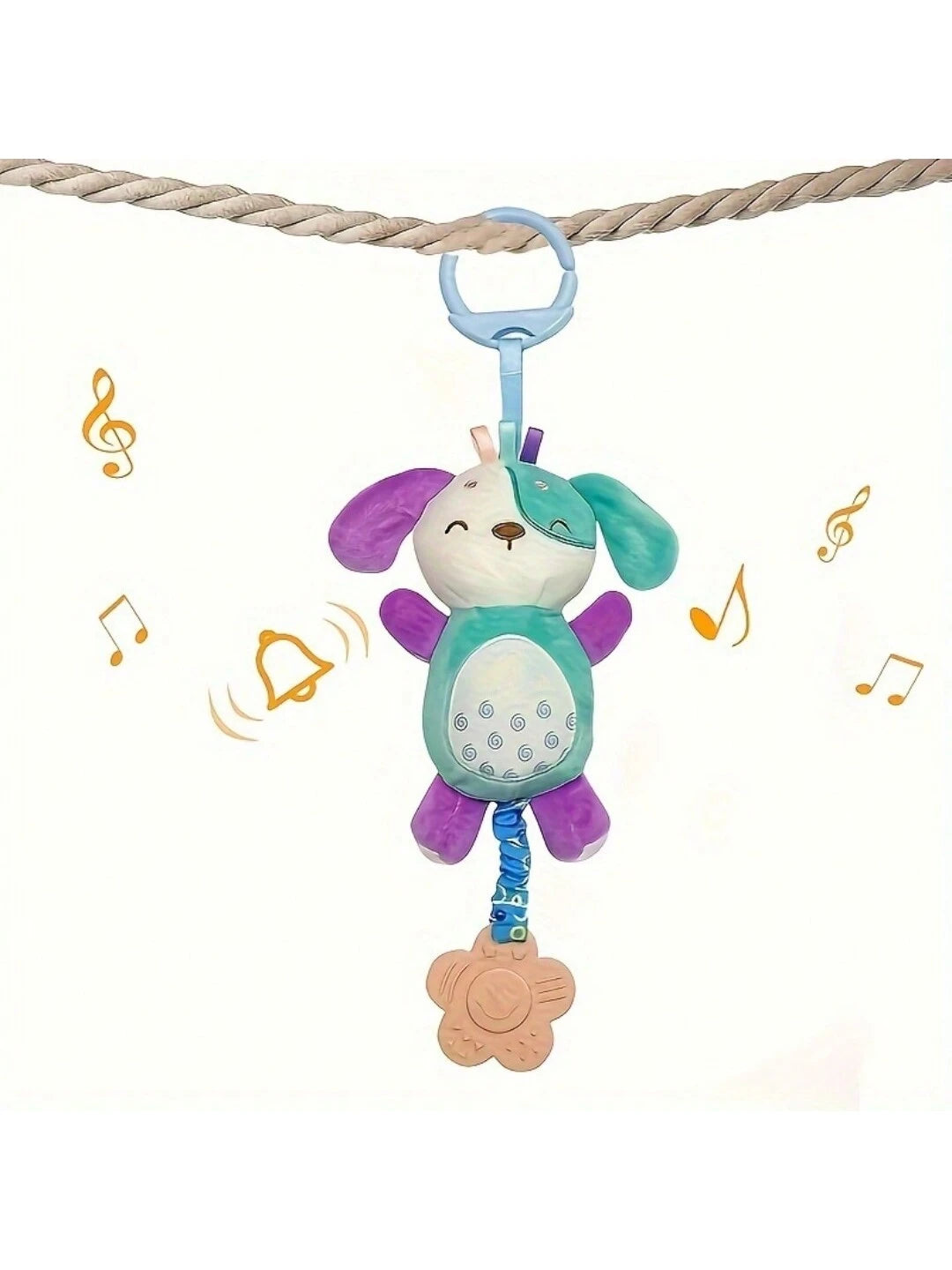 Plush Baby Toy With Portable Hanging Ring Chimes Toy- Baby Stroller Chimes Plush Rattle Doll, Suitable For Car Seat, Random Color Accessories