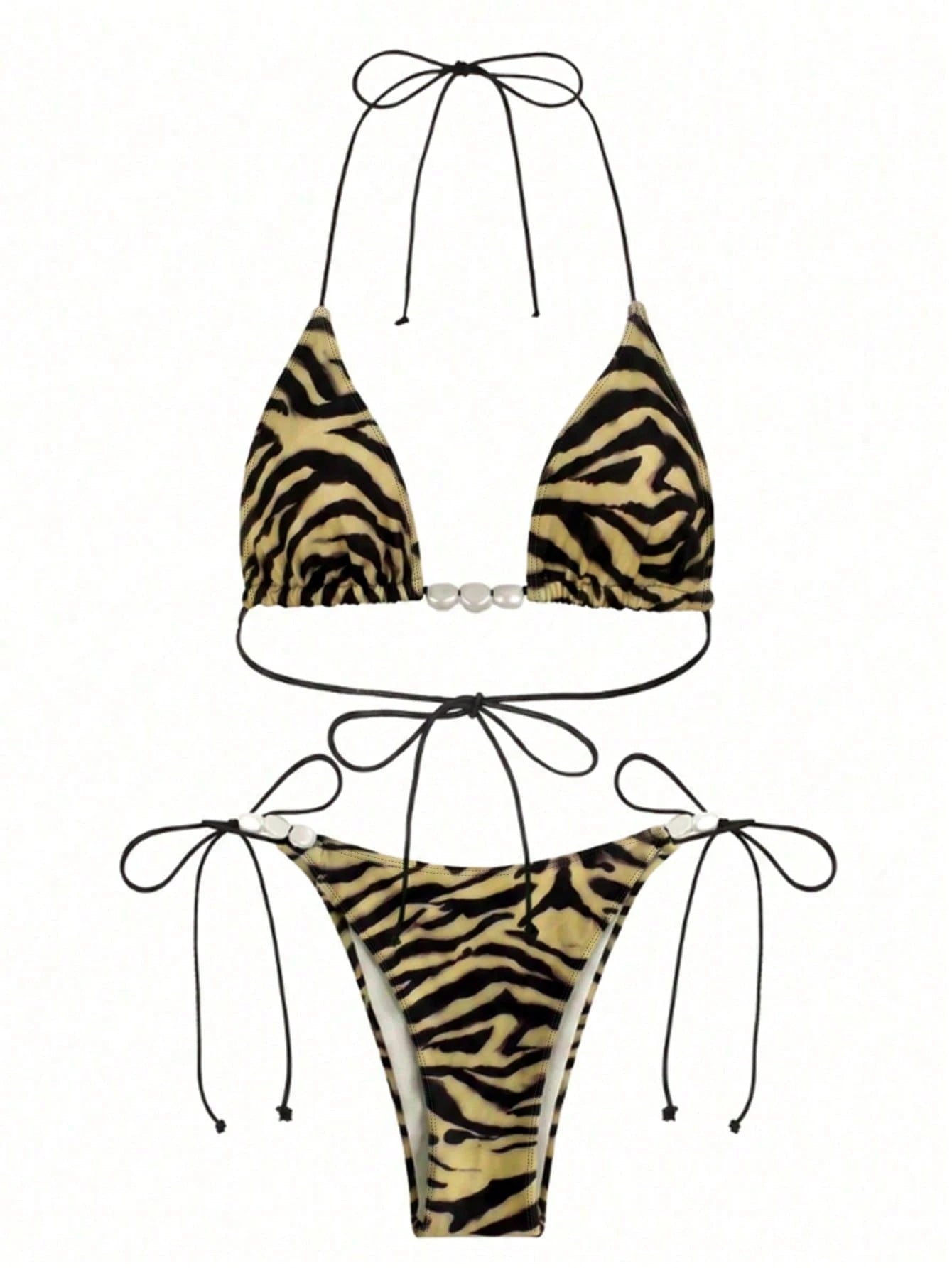 Polovedo Official New Arrival Spring/Summer European And American Style Women Solid White Halter Tie Sexy Bikini Set Vacation Beach