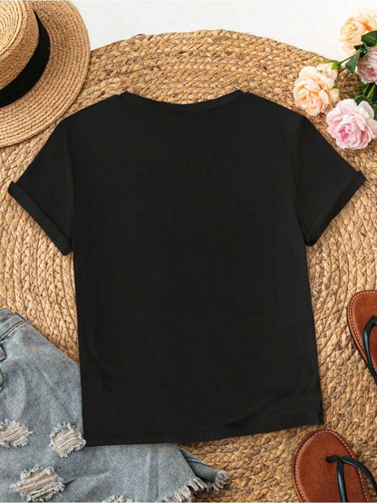 [Popular Choice] Women's Plus Size T-Shirt With Soul Train Graphic, Round Neck, Short Sleeve, Stretch Knit Polyester Blend Fabric- Machine Washable