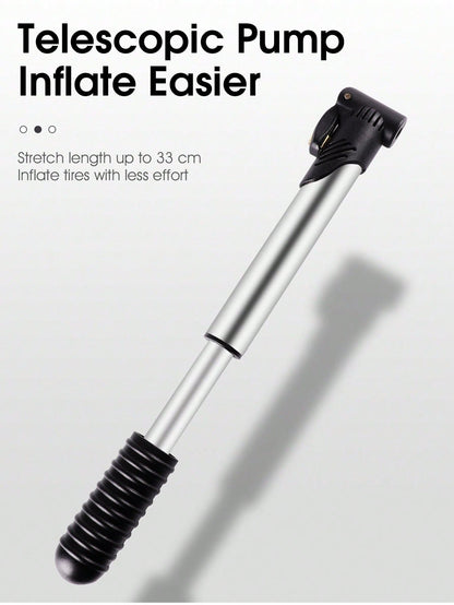 Portable Mini Pump- Perfect For Mountain Biking, Road Biking, Basketball & Soccer!
