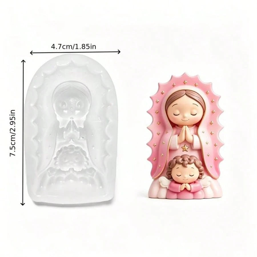 Prayer Resin Silicone Mold Suitable For DIY Candles, Soaps And Wax Crafts- Handmade Angel Mold With European Prayer, Asymmetrical Shape For Resin, Holiday Decoration Gifts