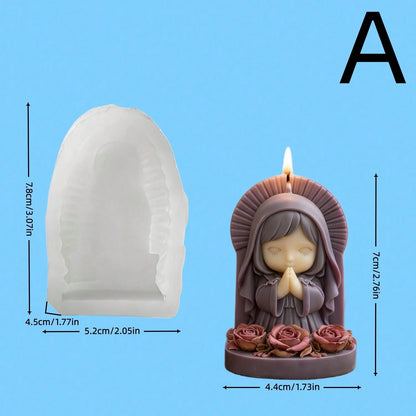 Praying Angel Silicone Mold- "Sacred Blessing" DIY Candle, Resin, Soap Making Mold, Easy Demold