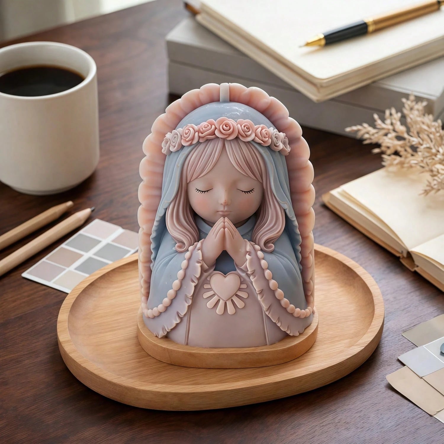 Praying Angel Silicone Mold- "Sacred Blessing" DIY Candle, Resin, Soap Making Mold, Easy Demold