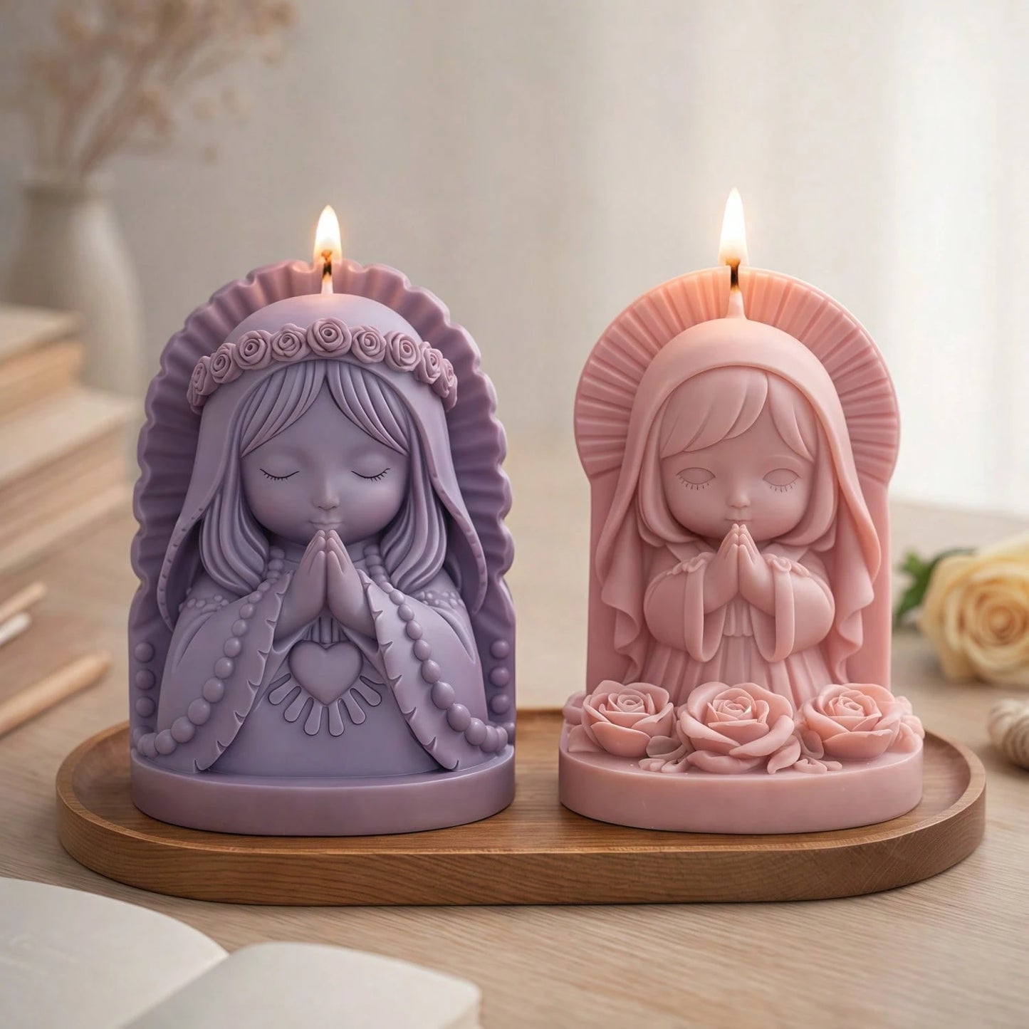 Praying Angel Silicone Mold- "Sacred Blessing" DIY Candle, Resin, Soap Making Mold, Easy Demold