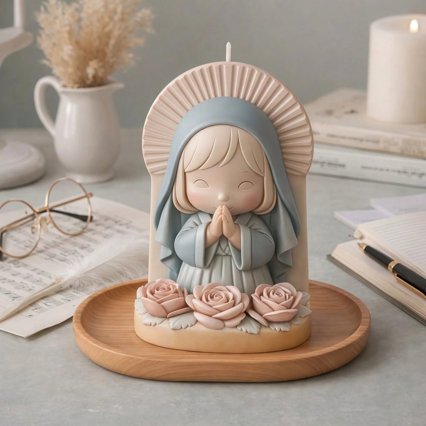 Praying Angel Silicone Mold- "Sacred Blessing" DIY Candle, Resin, Soap Making Mold, Easy Demold
