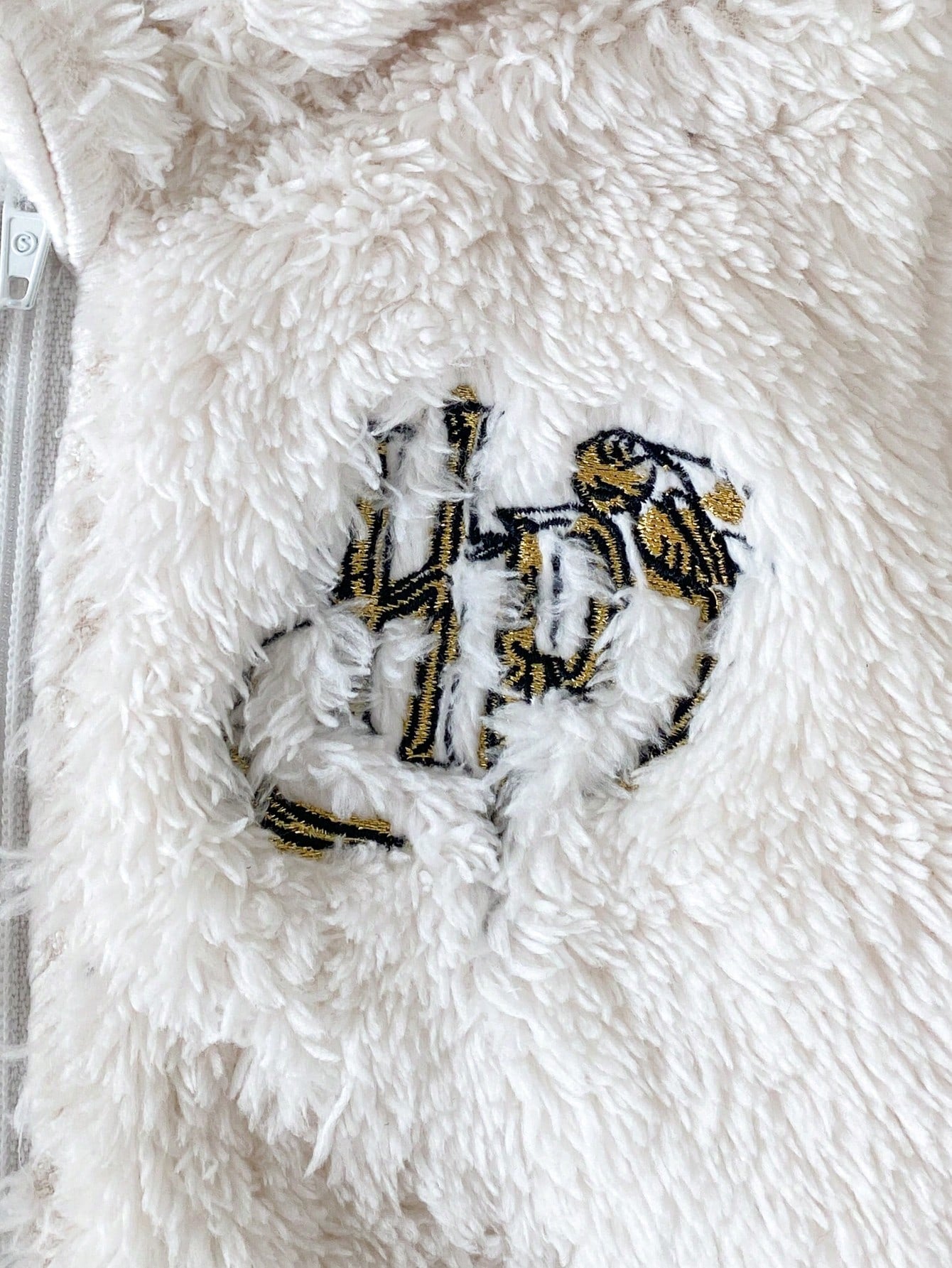 PrepCrw HARRY POTTER X 1pc Baby Boy Comfortable Versatile Fashion Casual Minimalist All-Match Solid Color Plush White Hedwig Pattern Embroidered Hooded Romper Long Pants, Suitable For Indoor, Da