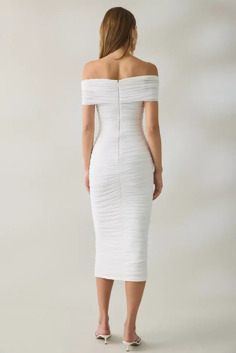 Priah Midi Dress - Ivory