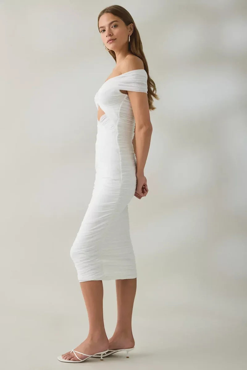 Priah Midi Dress - Ivory