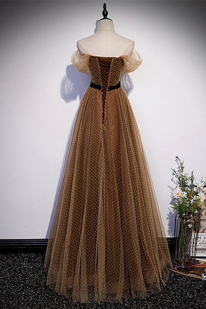 Princess Off the Shoulder A-line Long Formal Dress