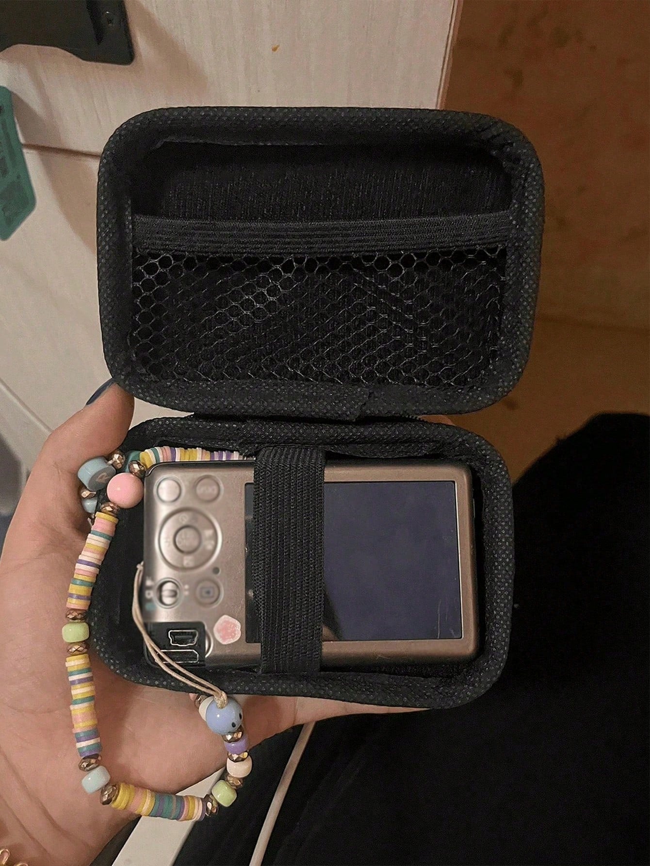 Printed "Airplane Accessories" Sturdy EVA Hard Shell Portable Storage Bag, Anti-Drop Digital Pouch, Electronic Product Organizer, Suitable For Electronic Accessories, Headphones, Hard Drives, Cables