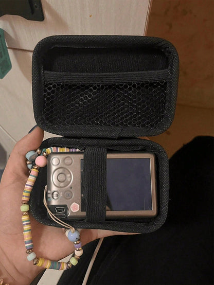 Printed "Airplane Accessories" Sturdy EVA Hard Shell Portable Storage Bag, Anti-Drop Digital Pouch, Electronic Product Organizer, Suitable For Electronic Accessories, Headphones, Hard Drives, Cables