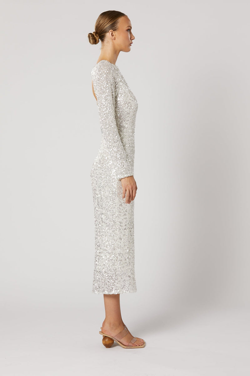Quest Long Sleeve Dress - White - SHOPJAUS - JAUS