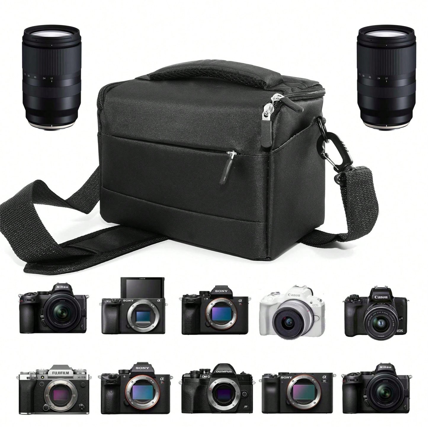 [Quick Local Shipping In The United States]1pc Black DSLR Camera Bag Handbags Nylon Shoulder Bag Camera Case Portable For Nikon Canon DSLR Camera/Waterproof DSLR Camera Bag For Canon(EOS R R10 R7 R6 R