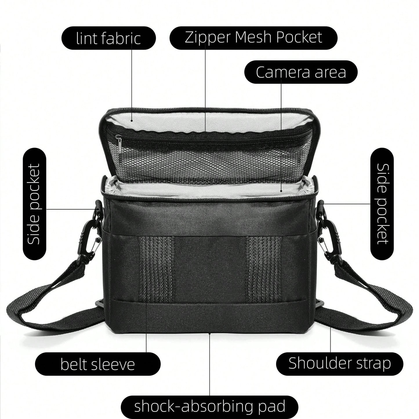 [Quick Local Shipping In The United States]1pc Black DSLR Camera Bag Handbags Nylon Shoulder Bag Camera Case Portable For Nikon Canon DSLR Camera/Waterproof DSLR Camera Bag For Canon(EOS R R10 R7 R6 R