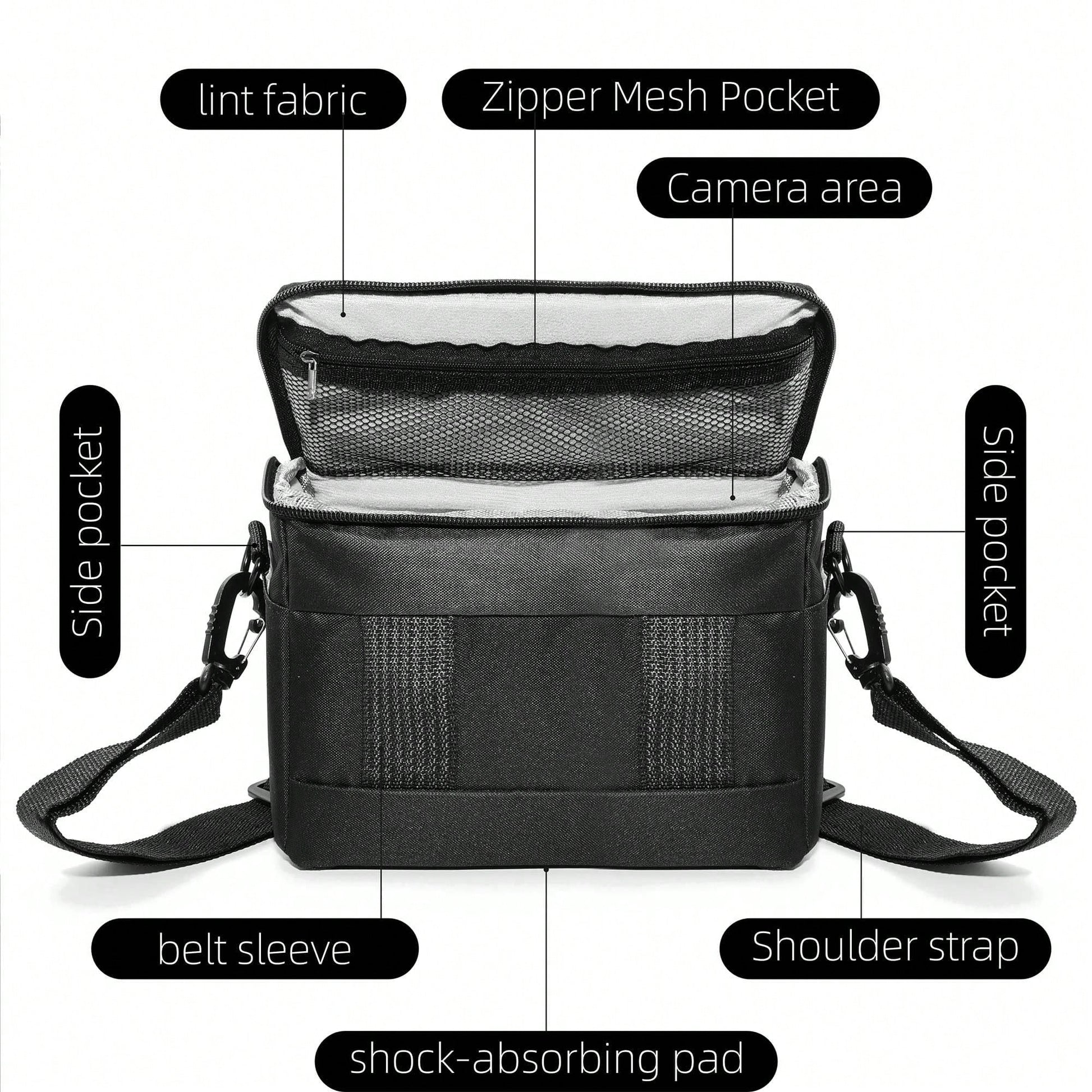 [Quick Local Shipping In The United States]1pc Black DSLR Camera Bag Handbags Nylon Shoulder Bag Camera Case Portable For Nikon Canon DSLR Camera/Waterproof DSLR Camera Bag For Canon(EOS R R10 R7 R6 R