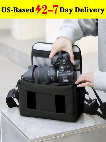 [Quick Local Shipping In The United States]1pc Black DSLR Camera Bag Handbags Nylon Shoulder Bag Camera Case Portable For Nikon Canon DSLR Camera/Waterproof DSLR Camera Bag For Canon(EOS R R10 R7 R6 R