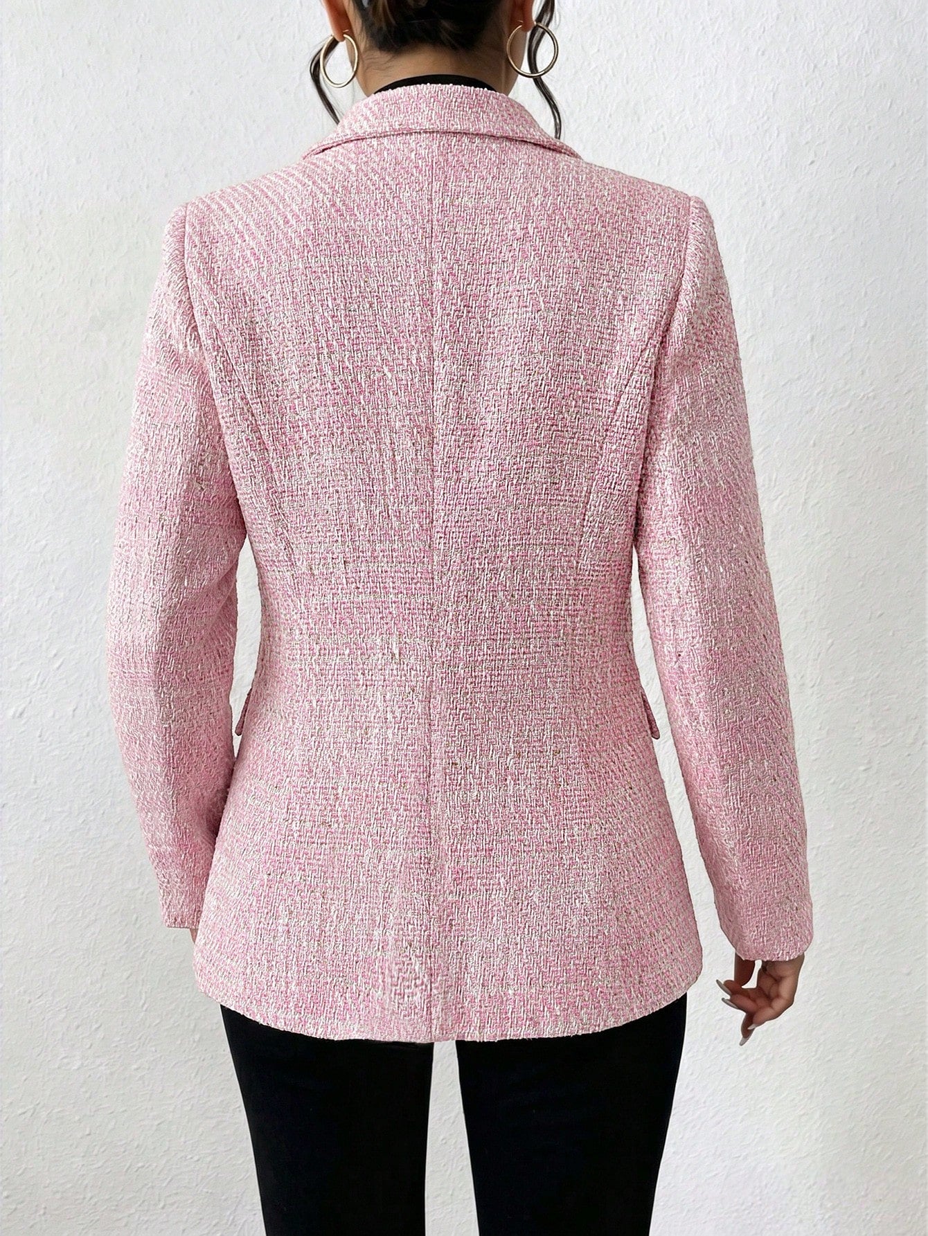 Rafferiza 2026 Women's Plus Size Fashionable Versatile Commuter Double-Breasted Flat Collar Jacket Fall